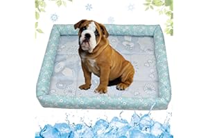 LEZUAN Tappetino Refrigerante per Cani Antiscivolo, Tappetini Cani Estivo, Cucce Lavabili per Cani, Tappetino Autoraffreddante per Animali Domestici(Blu,50x60cm)