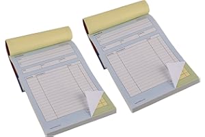 HOLBÉ 2 Pack 50 duplicates of Receipt Book/Invoice Book Without VAT-A5 Size 100 Pages Each/Self Numbered/Easy to Tear/Waterproof Hard Cover/Spare seperator