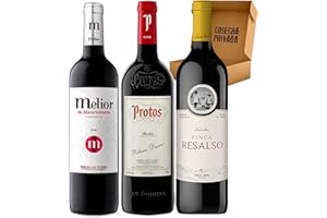 Pack Vinos Ribera del Duero - Envio 24h - Vinos Regalo -Finca Resalso, Melior de Matarromera, Protos Roble - Cosecha Privada (3 x Botella 75 cl, 1.02)