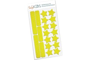 Motoking Reflektorenaufkleber, Streifen & Sterne, Gelb