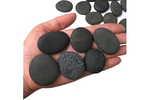ruidinaways 800g Gray Natural Pebbles Gravel,Smooth Flat River Stones for Painting Arts and Crafts DIY Aquarium Decor Flowerpot Landscaping (3-4.5CM)