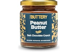 The Buttery – Peanut Butter Dark Chocolate Crunch/Crema de Cacahuete Crujiente con Chocolate Negro, 100% Cacahuete Alto Oleico Saludable, Sin Aceite de Palma, Fuente de Proteína, Apto Veganos - 220g