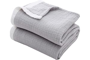 SE SOFTEXLY Kuscheldecke Baumwolle 100%,4-lagige Weiche Kuscheldecke Musselin Decke Tagesdecke,Warm Sofaecke Wohndecke Couchdecke für Ganze Saison als Sofaüberwurf Grau Blanket 130x150cm