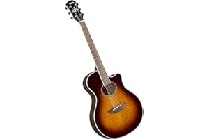 YAMAHA APX600FM Electro-Acoustic Guitar – Flame Maple Top, Slim Thinline Body, 25” Scale, System65 Pickup, EQ, Built-In Tuner – Tobacco Brown Sunburst