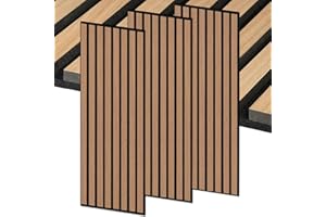 MASTERBRICO Pannelli Fonoassorbenti Decorativi Effetto Legno 275x60 cm – 1,65 mq per Pacco, Pannelli Insonorizzanti in MDF per Isolamento Acustico di Soffitto e Pareti, Spessore 6 mm (FAGGIO)