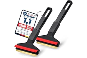 L & P CAR DESIGN Skrobaczka do Szyb Samochodowych Murska - szybko & prosto - 2 szt - 21cm Skrobaczka mosiężna do lodu - Premium HIPS - Ostrze z mosiądzu - Gumowa uszczelka - Skrobak z Finlandii (2x Czarny Czerwony)