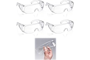 ZHDWC Safety Glasses - 4 Pack Eye Protection Goggles with Anti-Splash, Anti-Scratch & Dustproof Lens for Outdoor & Lab Use