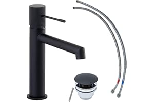 SCHÖNER WOHNEN-Kollektion Waschtischarmatur KADIA M, Mattschwarz, Wasserhahn geeignet für wandhängende Waschbecken in Ihrem Bad