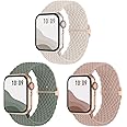 Joehwerr 3-Pack Anti-Slip Braided Strap Compatible for Apple Watch Straps Women 40mm 41mm 38mm 42mm 44mm 45mm 46mm 49mm, Adjustable Elastic Stretchy Strap for iWatch SE Ultra 10 9 8 7 6 5 4 3 2 1