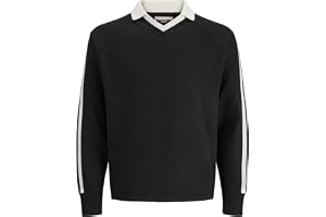 JACK & JONES Jcocrest Knit fotboll V-hals Jnr, svart, 164