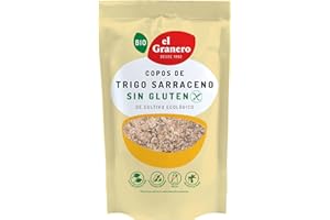 El Granero Integral - Copos de Trigo Sarraceno BIO - 450 g - Fuente de Fibra y Nutrientes Esenciales - Bajo Índice Glucémico - Ayuda a Reducir el Colesterol - Aptos para Veganos