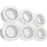 Amazon Basics Moving and Storage Packaging Tape, 4.7 cm width x 99.6 meters length, Crystal Clear, 6-Pack