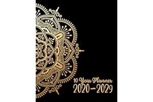 Ten Year Planner 2020-2029: 120 Month Calendar - 10 Year Monthly Planner / Diary Journal - Multi Year Schedule Organizer - Agenda Notebook with Motivational Quotes. Mandala Cover.