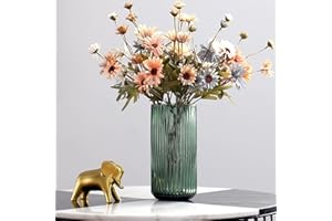 HEY_YOU Glasvase, Nordische minimalistische kristallklare Blumenvase Dekorative Vase Säulenvase Blumenarrangement Dekoration Ornamente für Home Office Dekor, Geschenk für Hochzeit, Einweihungsparty