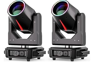 U`KING 2PCS Cabeza Movil LED 380W Luz de escenario RGBW Beam 14 Gobos 15 Colores DMX Luces para Discoteca DJ Fiestas Bar Iluminación