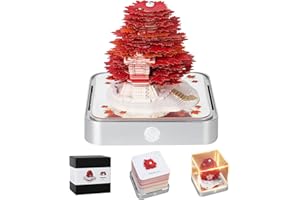 MACTANO Calendario artistico 3D 2024, calendario creativo con albero di acero strappare la carta intaglio appiccicoso note fai da te