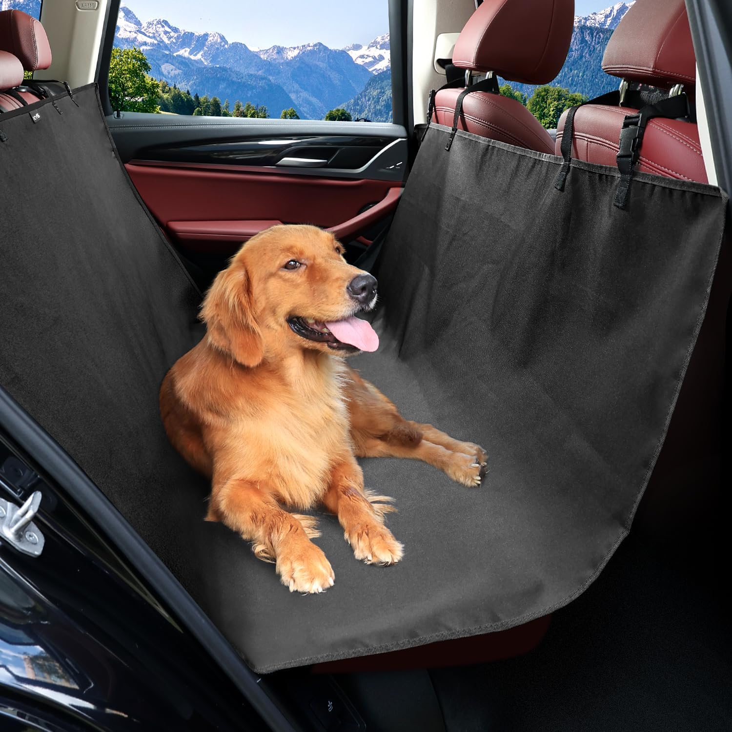 KYG Funda para asiento de coche para perros, 600D Oxford, impermeable, antideslizante y antiarañazos, funda para asiento trasero de coche, universal, 146 x 146 cm
