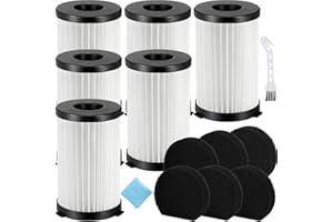 QAQGEAR Zamienne filtry HEPA do MOOSOO D600 D601 do odkurzacza przewodowego iwoly V600 do Goodmans 356277 do Cecotec Conga Thunderbrush 520/550/560 (6 filtrów HEPA + 6 gąbek)