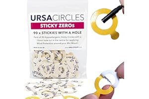 URSA STRAPS URSA Sticky Zeros: Ultra Thin Double-Sided Lavalier Stickies Pack of 90 24mm Microphone Stickies with 14mm Hole - Compatible with Most LAV Microphones & Mounts