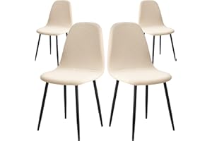 SearchI Dining Chair Covers 4 Pieces, Stretch Scandinavian Chair Slipcovers Shell Side Armless Chair Covers for Kitchen, Dining, Bedroom,Living Room Side Chairs (4 Pack, J-Beige)
