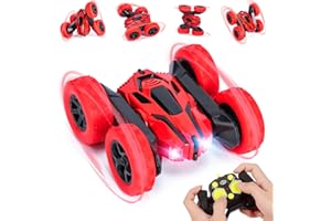 Thedttoy RC Voiture Telecommandé Tout-Terrain pour garçons Filles, 4WD 360°Rotation Stunt Car Offroad RC Véhicule avec LED, 2.4GHz Voiture Radiocommandee Crawlers pour Enfants 3 4 5 6 7+ Ans