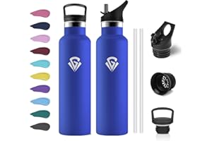 KOLLYKOLLA Botella Agua 750ml, Botella Termica con Doble Pared Aislante, sin BPA, Garrafa Agua Acero Inoxidable, Botella Gimnasio Ideal para Adultos, Escuela, Oficina, Viajes, Senderismo, Yoga, Running, Fitness