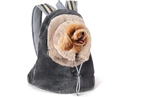 PETCUTE Zaino Porta Cane,Traspirante Zaini per Cani Piccola Taglia,Borsa Trasportino per Cani con Tappetino Rimovibile,Testa Fuori Borsa per Cani con Tracolla Regolabile e Cordoncino