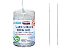 TOPMED ETS Stuzzicadenti igienici, confezione da 300 pezzi, colore: bianco