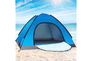 Jodimitty 1 Man Pop Up Tent for Adults Sunshade Beach Tent Portable Lightweight Sun Shelter for Garden Outdoor Family Picnic, 200x120x110cm, with Storage Bag (Blue)