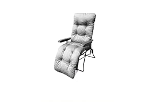 MyLayAbout Replacement Cushion For a Garden Sun Lounger/Reclining chair filled with granulated Memory Foam - Silver Grey (CUSHION ONLY)