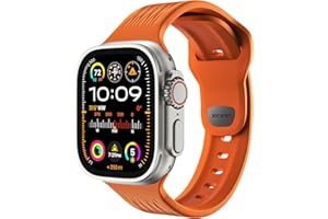 LULULOOK Kompatibel mit Apple Watch Ultra 2/Ultra Armband 49mm 46mm 45mm 44mm 42mm, Wasserdicht FKM (Fluoroelastomer) Sport Ersatzarmbänder mit Schnalle für iWatch Serie 10 9 8 7 SE 6 5 4 3 2 1