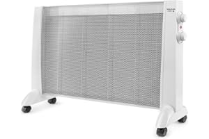 Taurus PRMB 2400 - Radiateur panneau rayonnant électrique 2400W, 3 températures, Thermostat réglable, Roues, Protection anti-chaleur, Silencieux, Blanc
