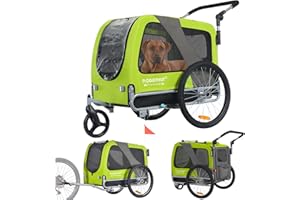 TIGGO Doggyhut Premium L Remorque de Velo 2 en 1 Grande Poussette remorque Velo pour Chien de Taille Moyenne et Grande Chiens Maximum 35 kg