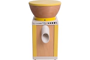 ‎KOMO KoMo KoMoMio Getreidemühle elektrisch gelb– 360W Motor – Holztrichter Buche massiv – Buche-Multiplex & recycelter ABS – Edelkorund-Keramik-Mahlwerk – für alle Getreidesorten, Meh, Brot