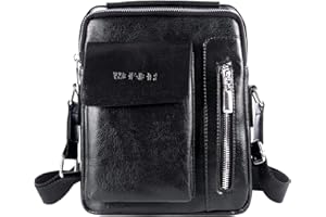 Naudamp Bolso de Hombro para Hombre, Moda Bolso de Mensajero de Cuero PU, Mochila de Ocio, Bolso de Viaje Deportivo al Aire Libre