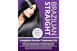 SEARCHING PLANTS BRAZILIAN STRAIGHT SALON QUALITY KERATIN WITH PROFESSIONAL RESULTS. Brazilian Straight, Purple Treatment Kit, 1-3 APPLICATIONS, Hair Straightening/Blow Dry/Smoothing/Home Use/Frizz Free