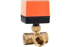 SWAWIS 3 Wege Zonenventil Kugelventil Motorkugelhahn DN20 G3/4 Zoll AC 230V Elektrisches Ventil Motorventil Messing Absperr Umschalt Kugelventil Dreiwegeventil für Flusssteuerung 1 Stück
