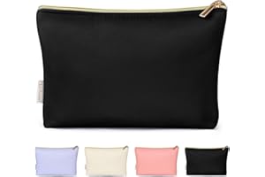 ChicVessel Cosmetic Bag Small Makeup Bag for Purse PU Leather Make up Bag Travel Makeup Pouch Portable Versatile Zipper Make up Bag Pouch for Women