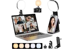 PICTRON ULANZI LED Video Light, Mini Selfie Light with Clip, 3000-7200K Dimmable with 2000mAh Rechargeable Battery, 3 Light Modes, Portable Clip on Light for Phone/Tablet/Laptop/Camera