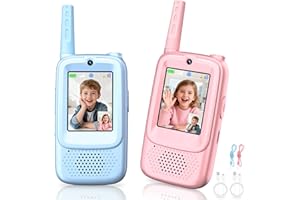 Subtail Walkie Talkie Bambini - 2PCS Video Walkie Talkie Bambini Ricaricabile, 4 Effetti Vocale Lungo Raggio, Giochi Regalo Bambini 3 4 5 6 7 8 9 10 Anni