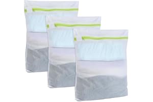 AOOTUERL Sacco per la biancheria, 3 pezzi, rete per la biancheria, piccolo sacchetto per la biancheria, con cerniera verde, protegge il bucato/resistente, per biancheria intima, calzini, vestiti per bambini