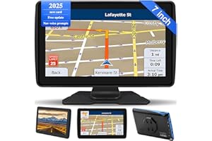 KUTIXTH Sat Nav for Car/Truck/HGV - 7 Inch GPS Navigation UK 2025 with Lifetime Free Maps Updates, Real Voice Guidance, Speed Camera Alerts, Postcode Search & Lane Assist
