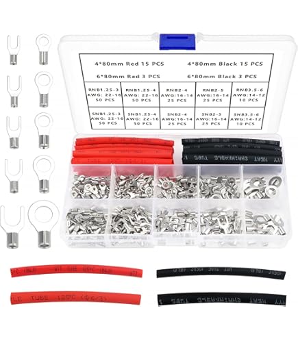 AUPROTEC 25x ringkabelschoenen, 0,5-1,5 mm², rood, gat- M4, gedeeltelijk geïsoleerd, PVC RV kabelconnectoren van vertind koper AUPROTEC 25x ringkabelschoenen, 0,5-1,5 mm², rood, gat- M4, gedeeltelijk geïsoleerd, PVC RV kabelconnectoren van vertind koper