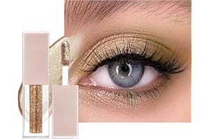 LOPHE Fard à Paupières Liquide Scintillant et Pailleté, Eyeliner Paillettes Yeux, Excellent choix pour les filles - Or