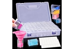 CIRULLI Diamond Painting Aufbewahrungsbox,60 Gitter diamond painting zubehör boxen,abnehmbare Kunststoff-Aufbewahrungsbox für Diamant-Stickerei,DIY-Handwerk,5D diamond painting zubehör Werkzeug Sortimentsbox
