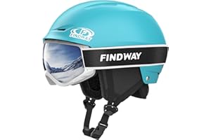 Findway Ski Helmet with Goggles Set, Adjustable Winter Sport Helmet with Protective Glasses for Adults Windproof Snow Gear for Men Women Youth