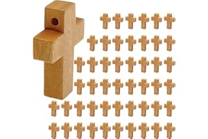 KIRVOS 50pcs Pequeñas cruces de madera para bisutería,Colgantes Cruz De Madera,Cruces De Madera Natural,para Manualidades DIY Pulsera Fabricación De Joyas