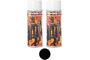 ad-ideen Ofenlack Set 1200°C Ofenspray Ofenfarbe Thermolack 2x Schwarz matt 400ml