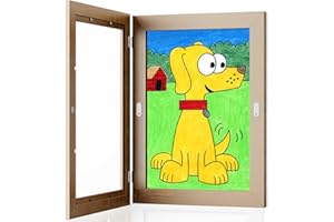 DURPAR Marco para Dibujos Niños, 1 Pieza Marcos de Fotos de Arte para Niños, Marco Dibujos Infantiles A4 Marco de exhibición de obras arte Almacenamiento Hasta 50-150 Hojas para dibujos, Color Madera