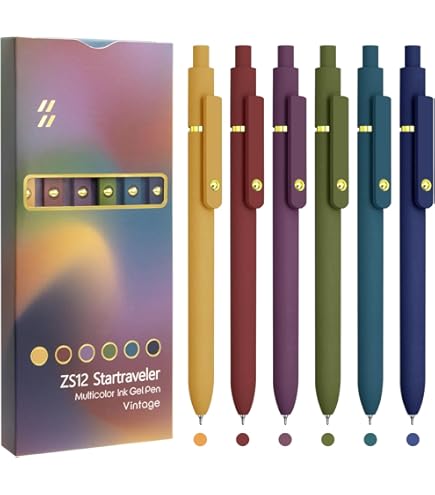 UIXJODO Gelstifte, 5 Stück 0,5 mm japanische schwarze Tinte, feine